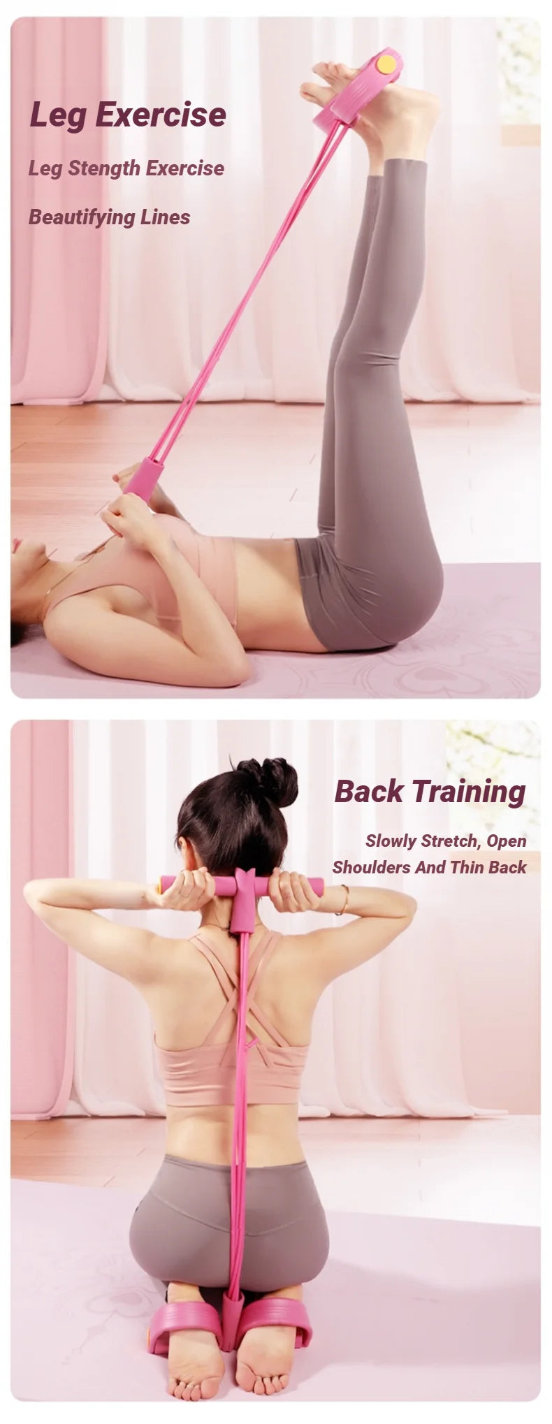 Vier-buisspanner Multifunctionele huishoudelijke fitness Yoga buikspierversterkende elastische band spankoord Sit-up hulpmiddel