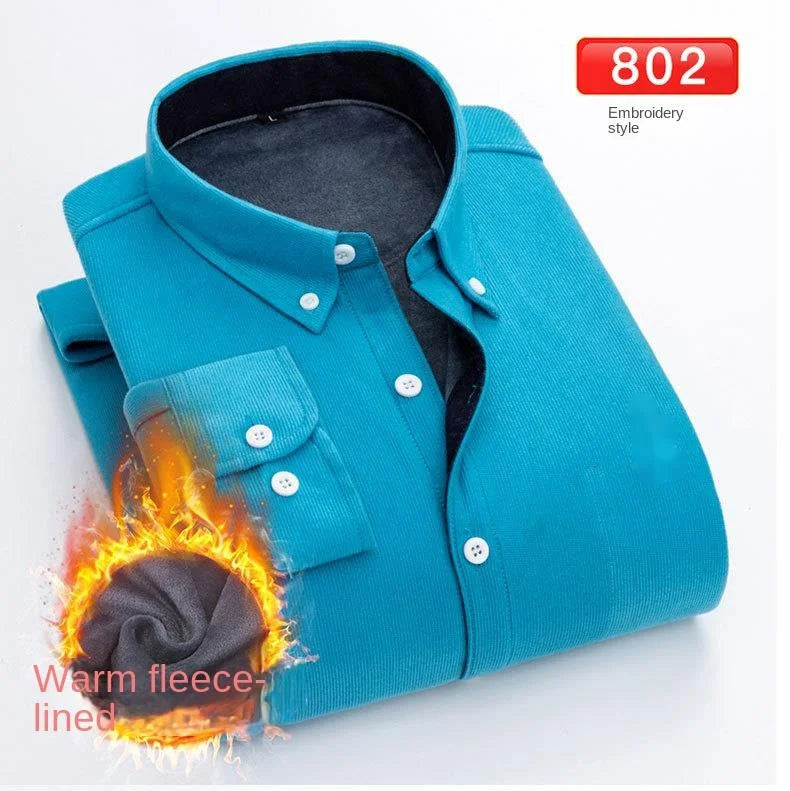 Reversknopf Allgleiches Stickerei Warme Hemden Herrenbekleidung Herbst Neue Übergroße Casual Tops Lose Koreanische Hemd