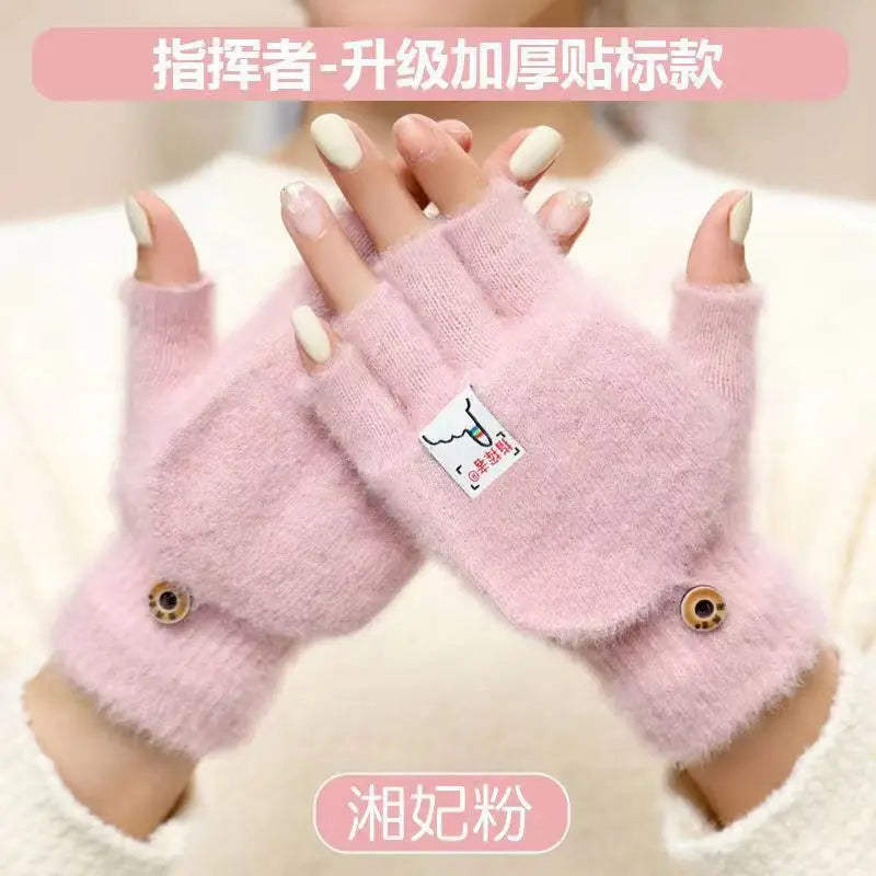 Women's Winter Gloves Cycling Motorcycle Tactical Hiking Sky Fishing Snowboard Full Finger Plush Thickened Gloves