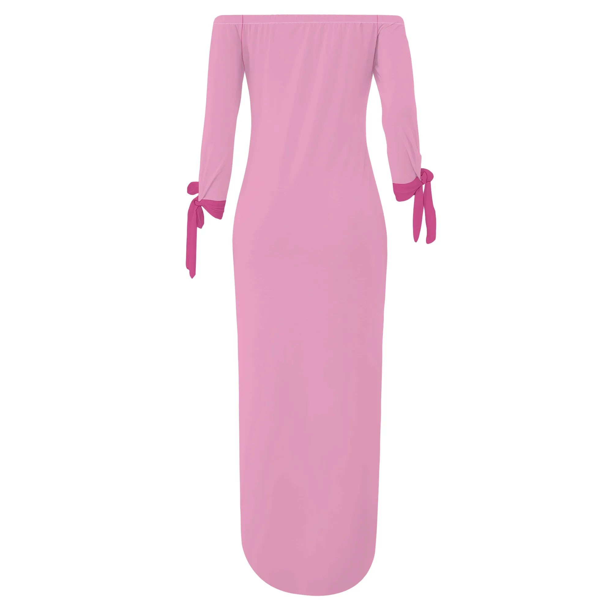 Colorful Brush Stroke Print Maxi Dress Off Shoulder Bodycon Long Sleeve Dress for Women Streetwear Fashion