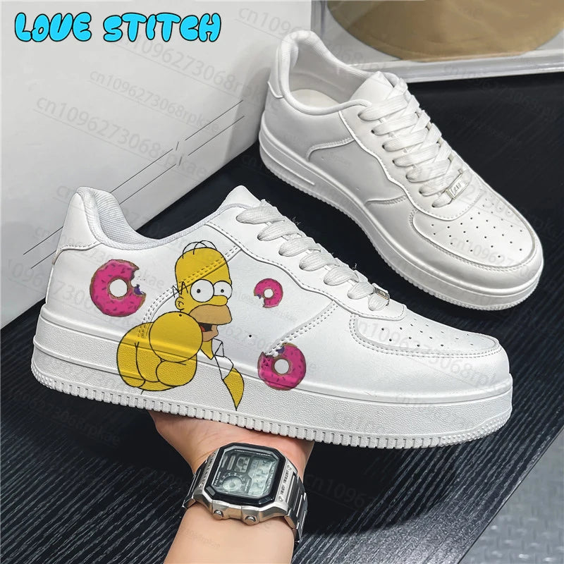 Simpson Dames Casual Schoenen Heren Platform Sneakers Mode Skateboardschoenen 3D Graffiti Student Casual Schoenen Cadeau