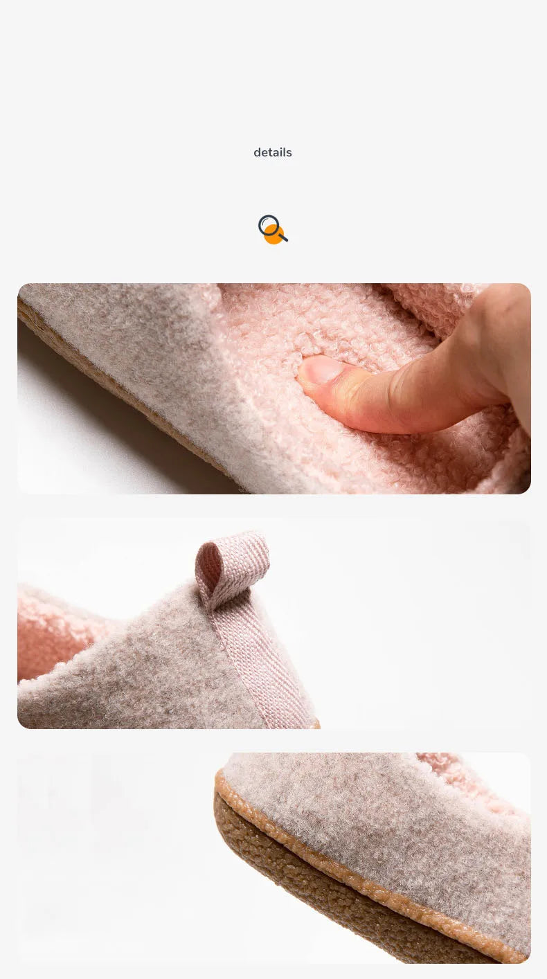 Women's Winter Warm Plush Slippers Slip-On Suitable For Indoor Outdoor and Bedroom Use Fluffy Classic Cotton Slippers For Ladies