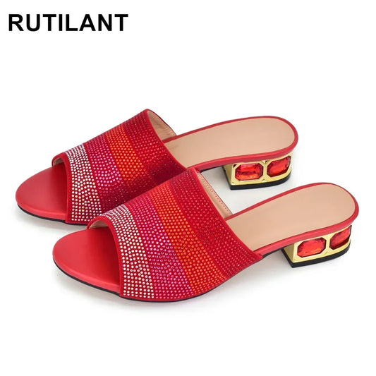 2025 Classic Design Italian-Styled Lady Shoes With Low Heel Suitable for Summer Mules Comfy Sandals and Bride Party Pumps