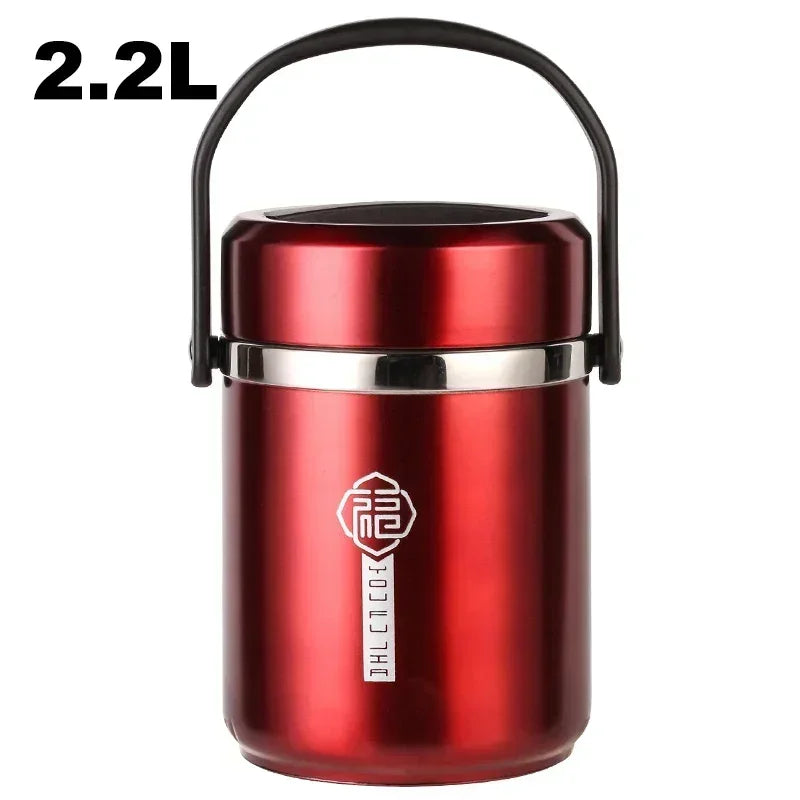 6 uur thermische vacuüm lunchbox 304 roestvrij staal geïsoleerde Worker volwassen voedselcontainer grote picknick student bento box set