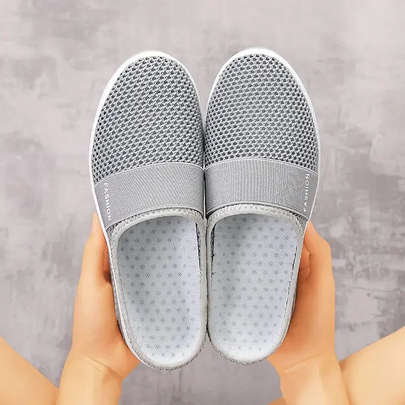 Air Cushion Slip-On Women Walking Shoes Orthopedic Diabetic Ladies Platform Mules Mesh Lightweight Slippers Wedge Female Sneaker