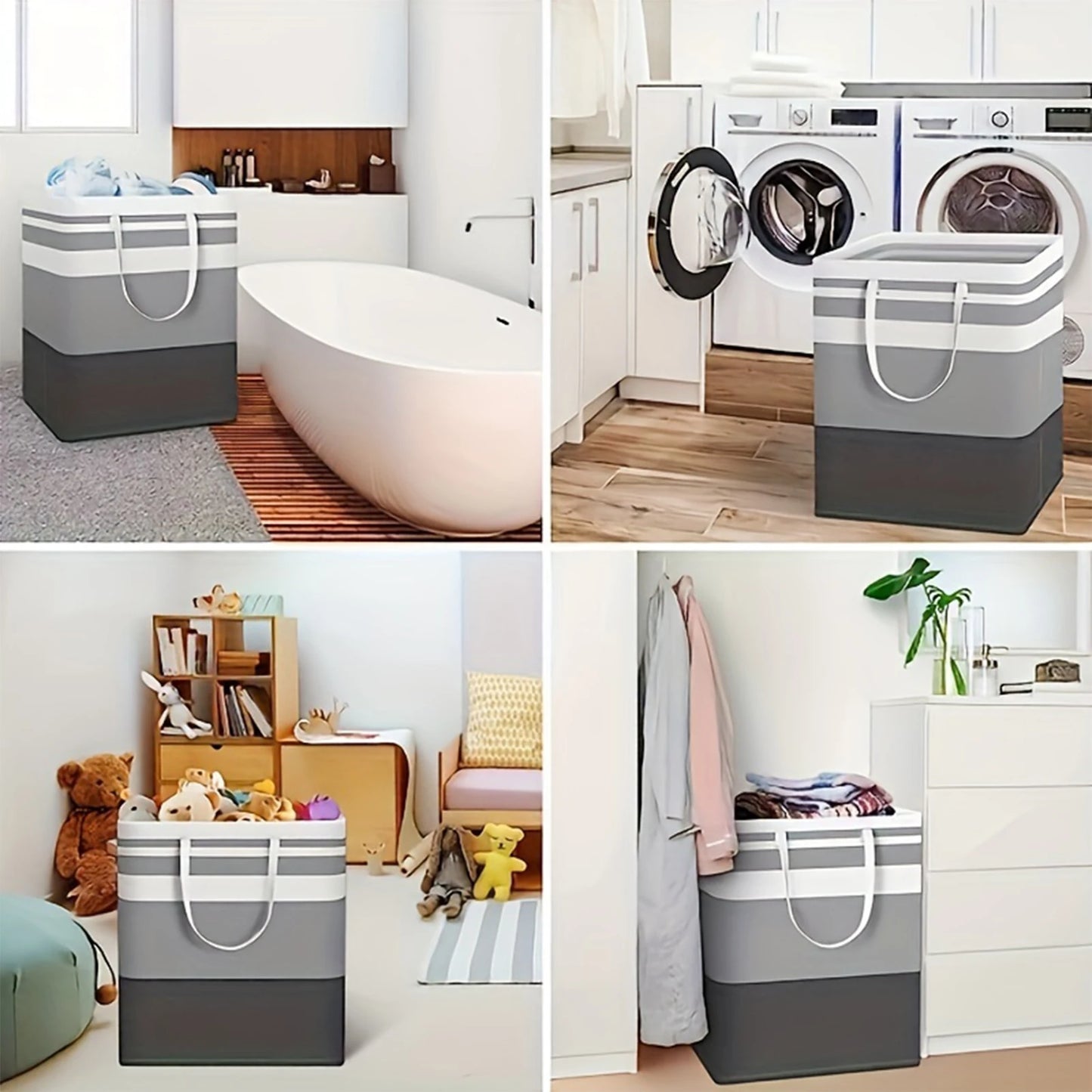 75L Grote waszakken Manden met handvatten Duurzame wasmand voor thuis, slaapzaal, hotels, wasgoed 40*30*60cm