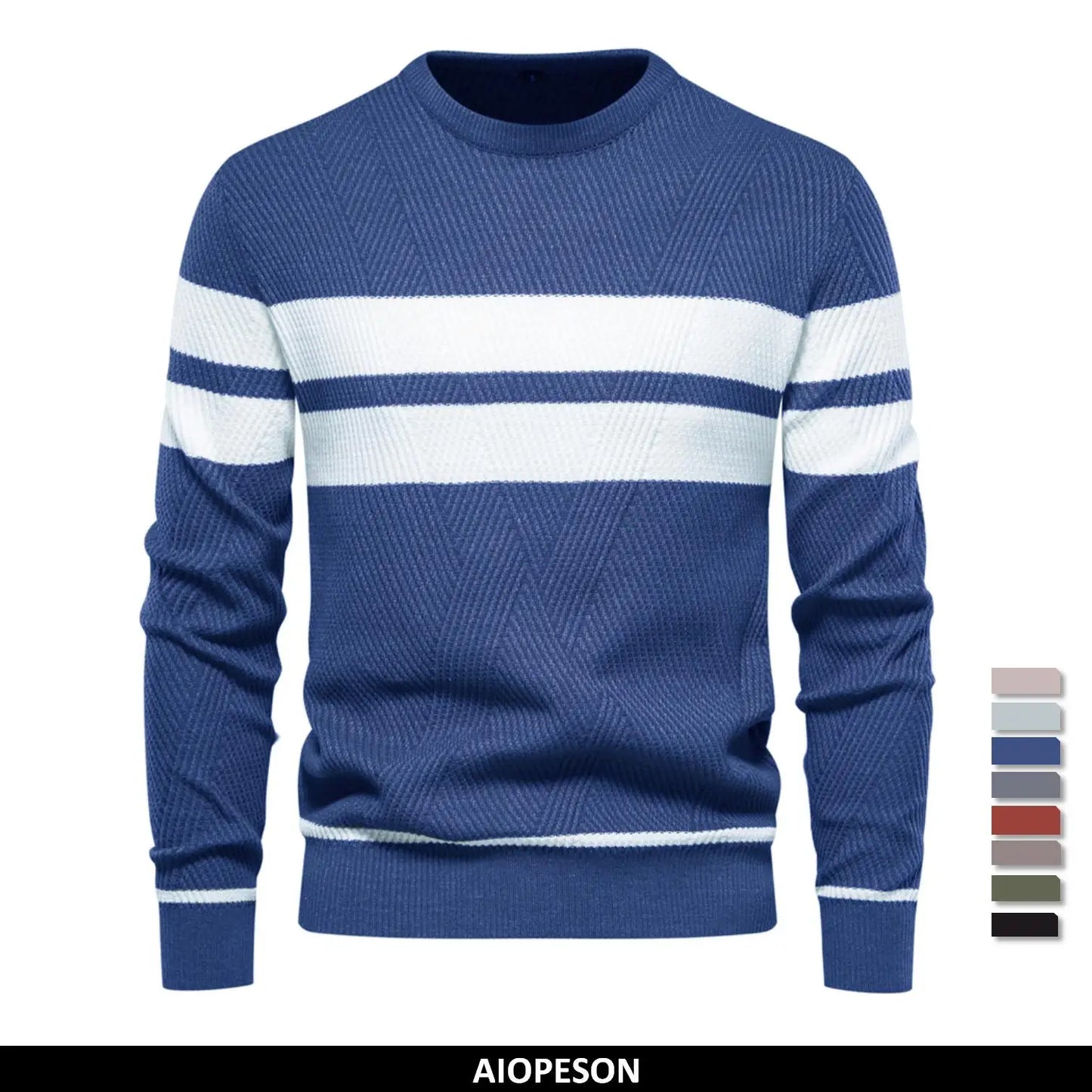 Men's Autumn Pullover Men's Sweater O-neck Patchwork Long Sleeve Warm Slim Sweaters Casual Fashion Sweater For Men