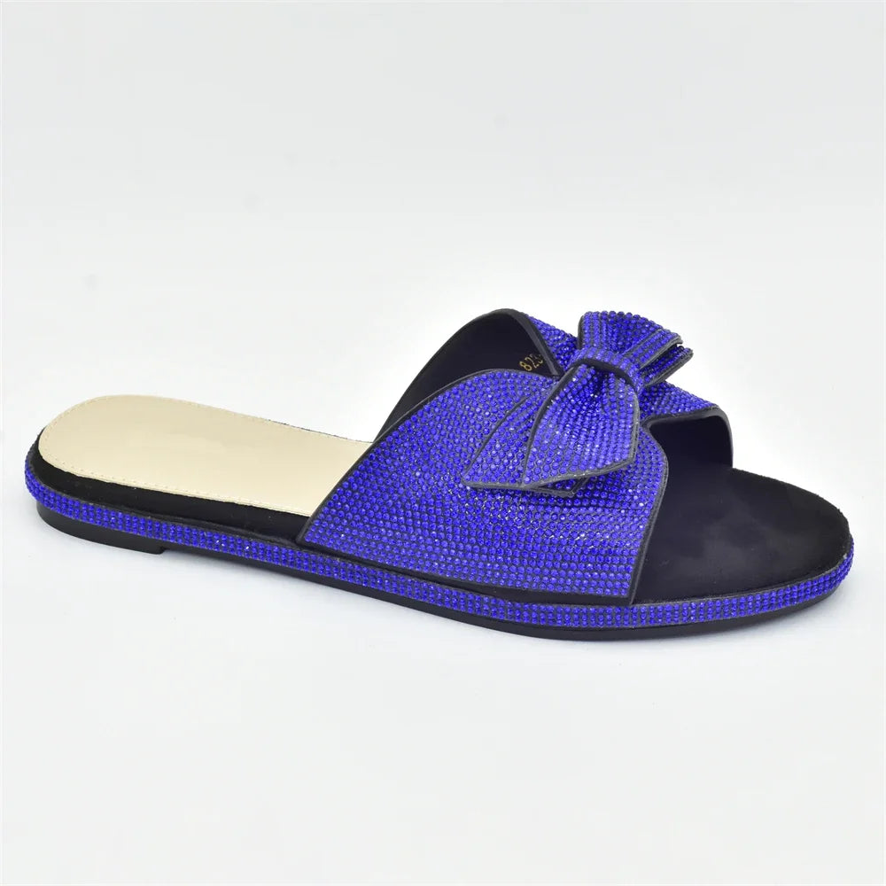 2025 Bling Crystal Bowknot Pumps Women Wedding Shoes Bride Elegant Low Heels Nigerian Women Pumps Shoe for Women Designer Luxury