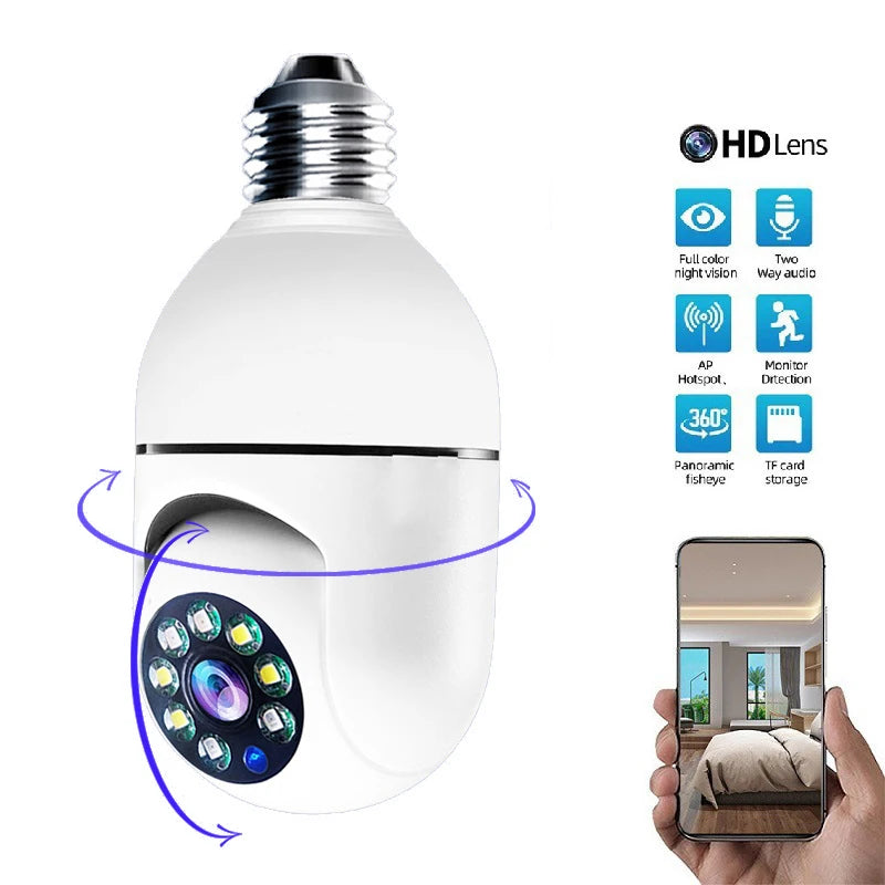 Wifi IP E27 Bulb Surveillance Camera Night Vision Wireless Home Camera CCTV Video Security Protection Baby Mini Cam