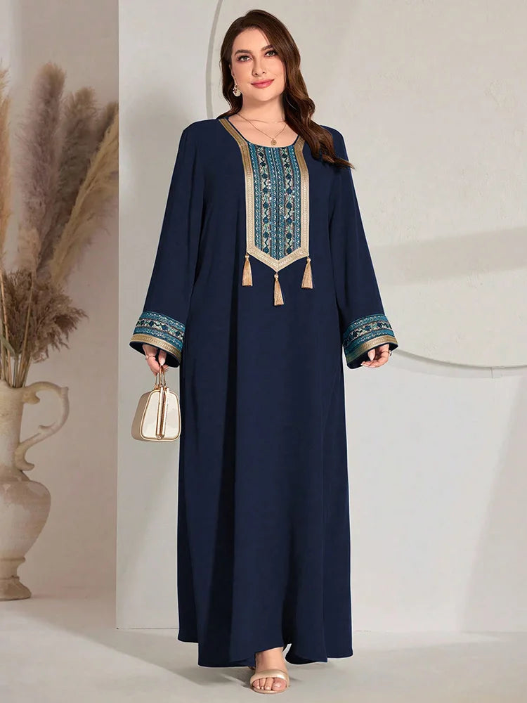 Women's Luxury Elegant V-Neck Mesh Party Evening Maxi Dresses Summer Plus Size Printed Lantern Sleeves Long Dress