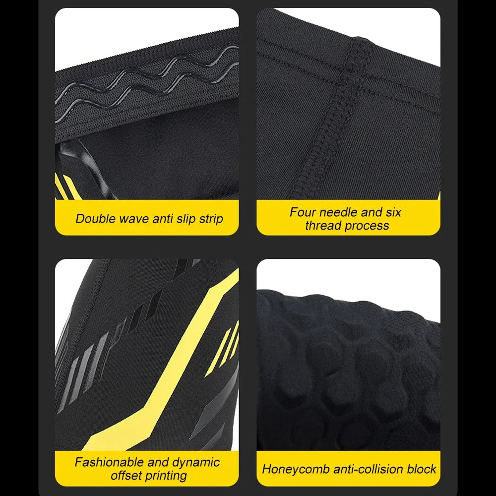 Sports Anti-Collision Padded Arm Sleeves For Protection of Elbow and Forearm During Sports - Honeycomb Pads For Men & Women