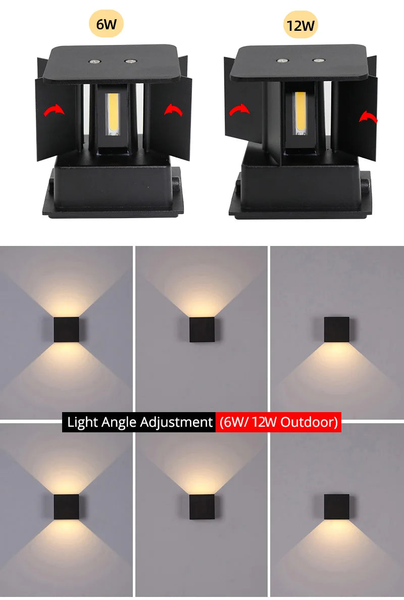 LED Wall Lamp Outdoor Waterproof IP65 Interior Wall Light Porch Garden Lights Living Room Street Corridor Stairs Lighting 24W
