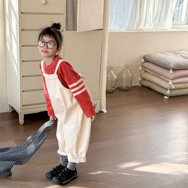 2025 Lente Nieuwe Kinderen Losse Overalls Katoen Baby Meisjes Jongens Cartoon Print Wijde Pijpen Broek Jongens Band Broek Kinderen Casual Broek 4-6Y Unisex