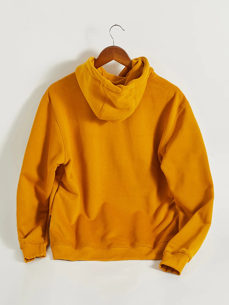 Autumn Winter American Retro Hooded Kangaroo Pocket Sweatershirts Men's Fashion Loose Casual Heavyweight Velvet Pullover Hoodies