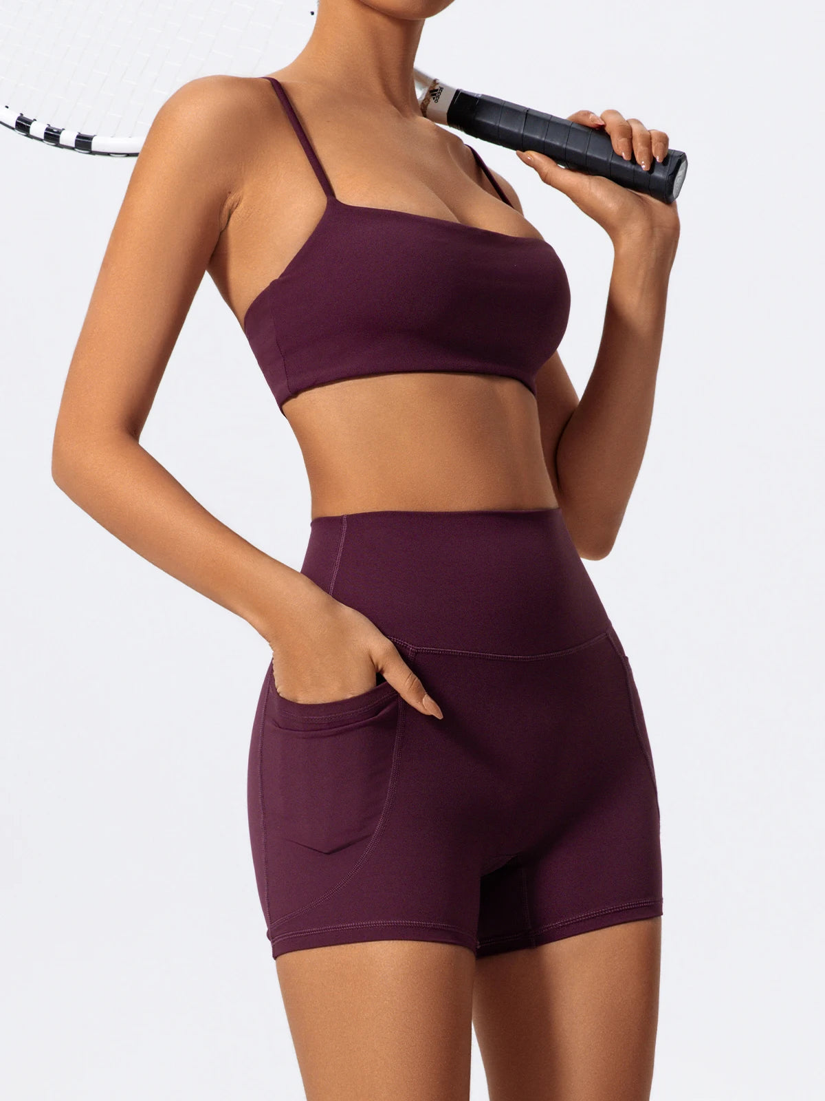 Pockets Workout Gym Legging Women Cycling Shorts Quick-Dry Yoga Clothes Breathable High Waist Sports Shorts Female