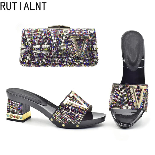 Italian Shoes with Matching Bags for Wedding Italy Shoe and Bag Set In New 2025 Nigerian Shoes and Matching Bags