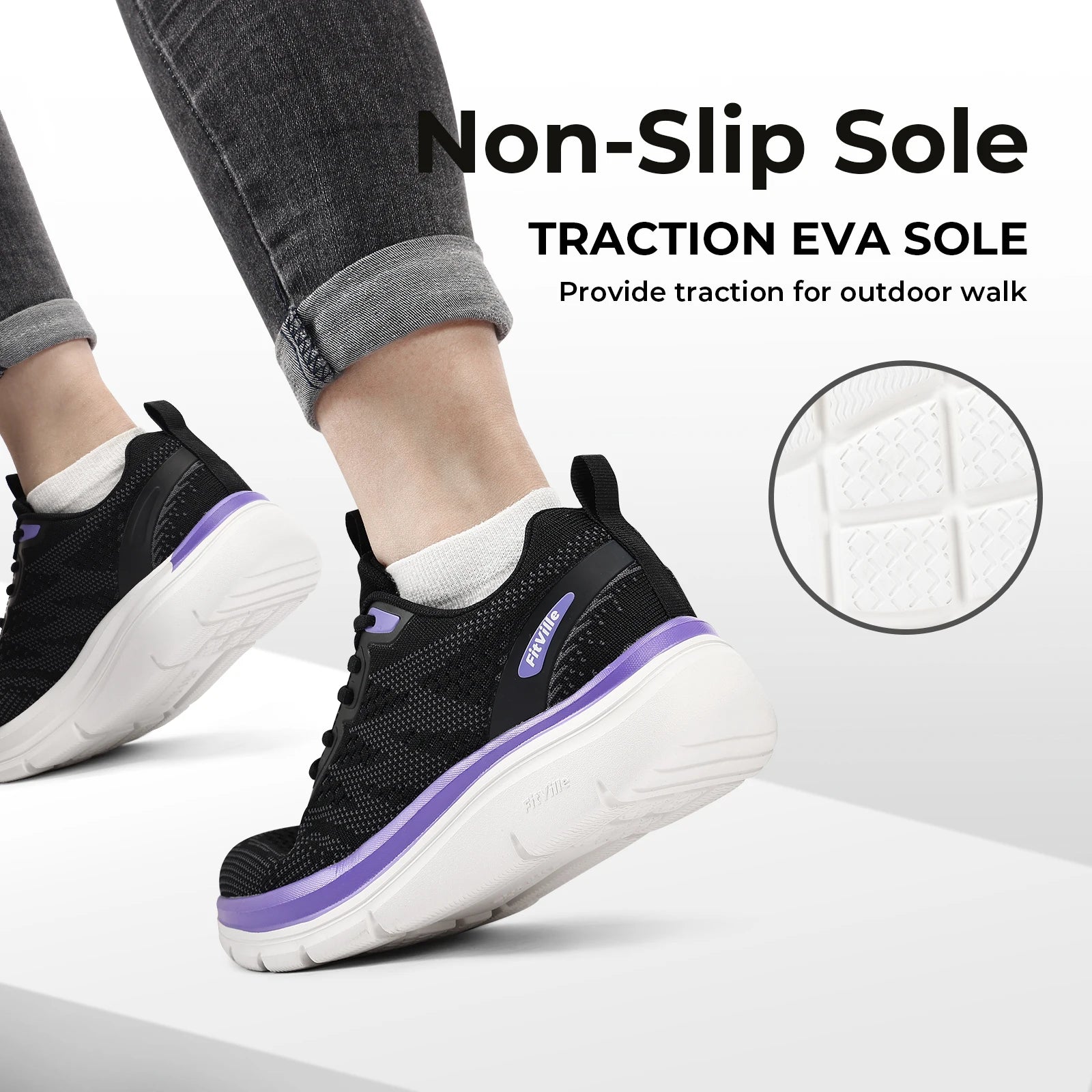 Women's Shoes Wide Width Walking Casual Shoes Thick Sole Lightweight Sneakers for Swollen Feet Relieve Toe Pain