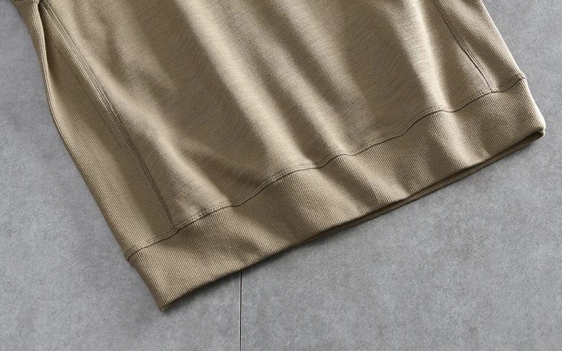 Lente Nieuwe Amerikaanse Retro Lange Mouw O-hals Effen Kleur Sweatshirts Heren Eenvoudige 100% Katoen Gewassen Trui Casual Sportkleding