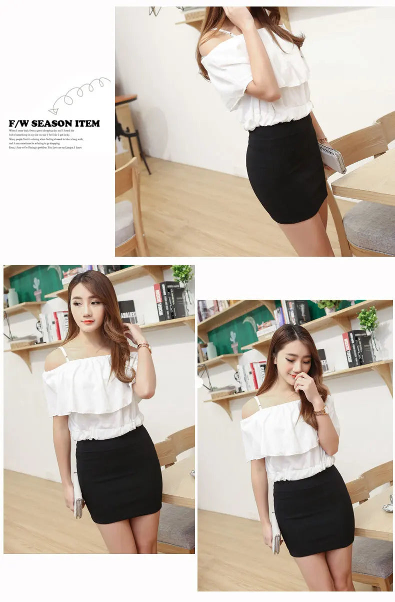 Summer Women Basic Skirt Package Hip Skirt Mini Elastic Pencil Skirts Office Lady Draped Slim Business Plus Size One Step Skirt