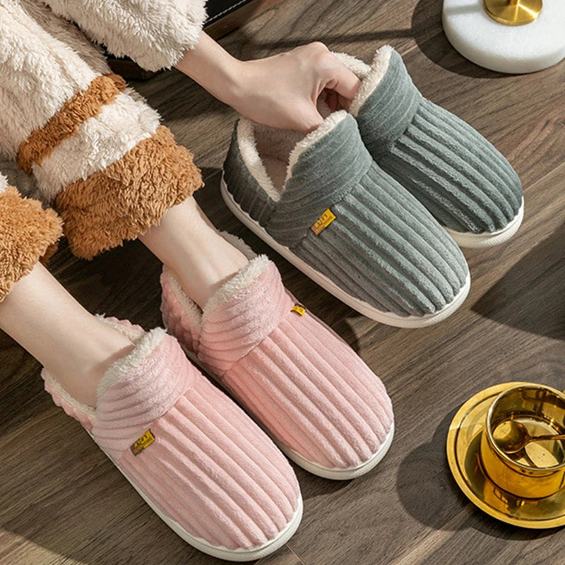 Unisex Warm Plush Fur Winter Slippers Indoor and Outdoor Fluffy Warm Fuzzy House Shoes With Fuzzy Soft Furry For Men & Women