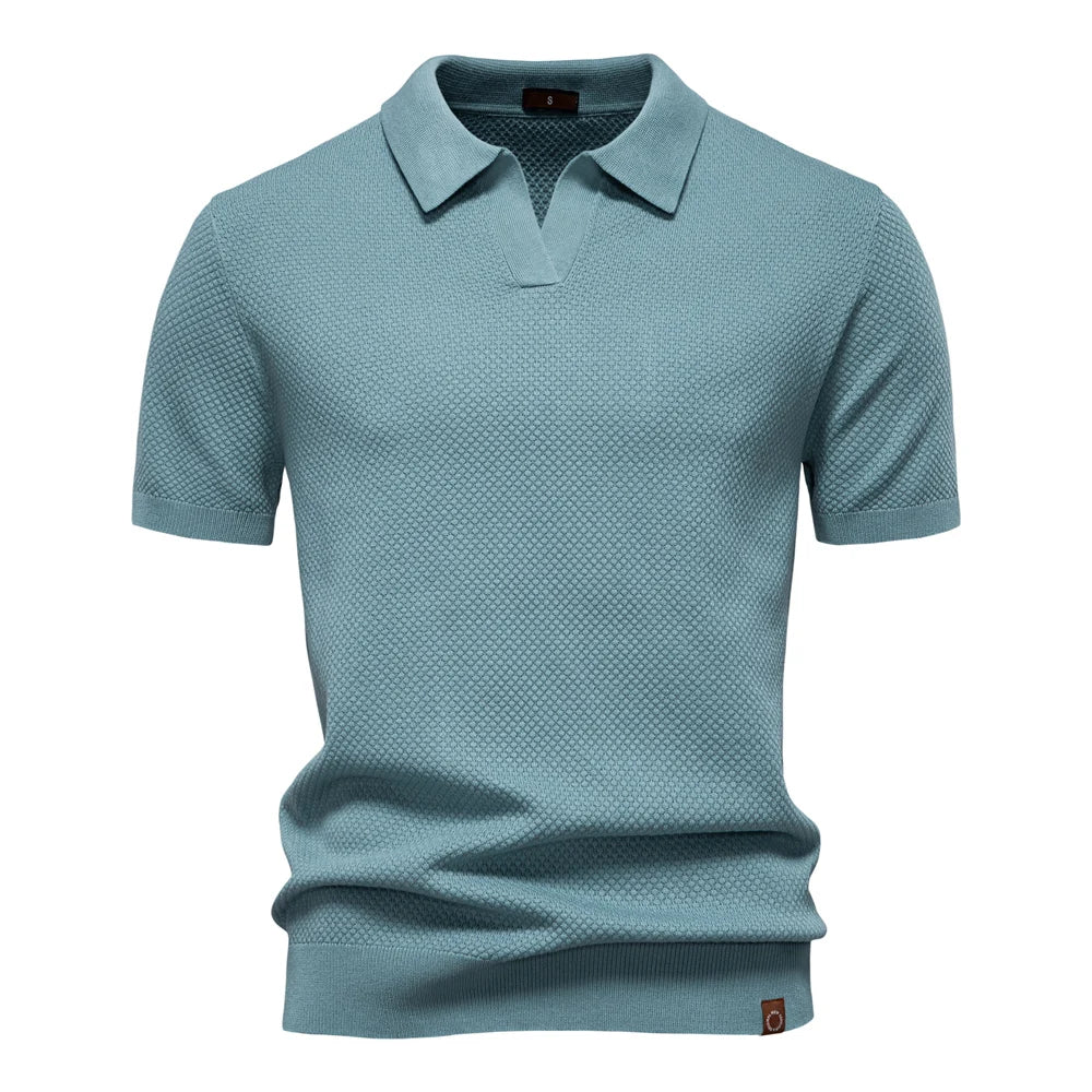 Men's Summer Breathable Polo Shirt Short Sleeve Solid Colour Casual Polo Shirts for Men Lightweight Stretch Polo ﻿
