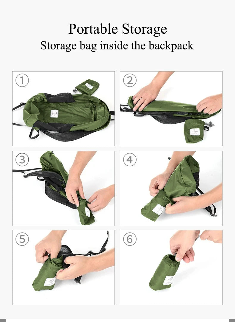 Camping Backpack 18L Capacity Portable Foldable Waterproof Shoulder Bag Men Women Outdoor Travel Hiking Backpack
