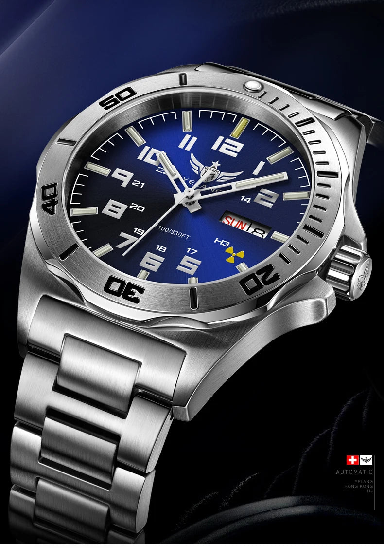 YELANG Watch Men's 44MM Mechanical Wristwatches Luxury Sapphire Glass AR Coated Automatic Watches 10BAR Waterproof Watch For Men