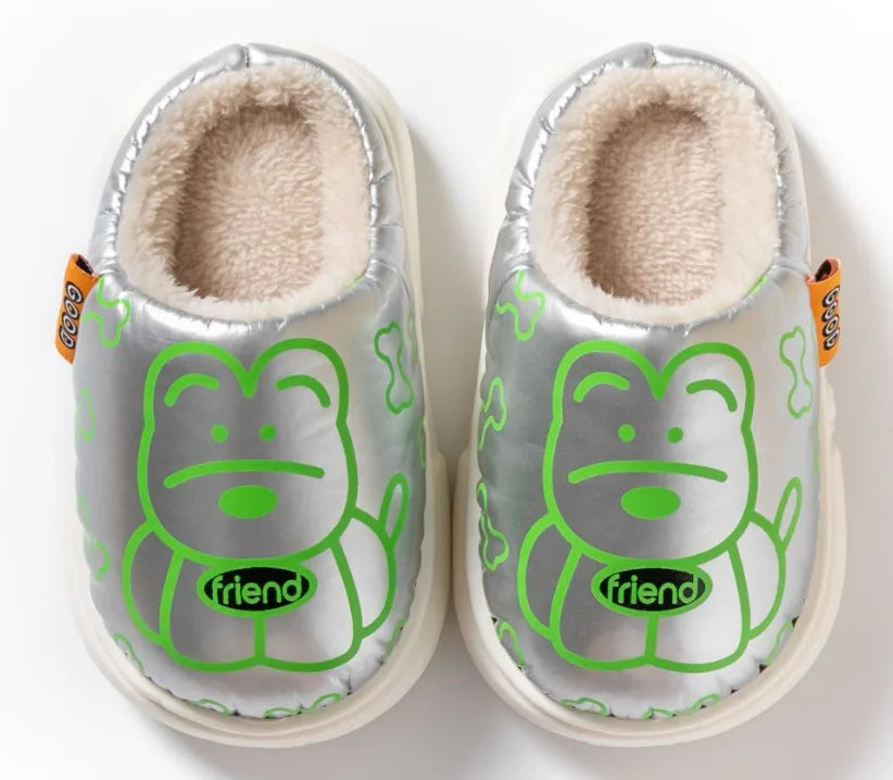 Kids' Slippers House Shoes Cartoon PU Leather Winter Shoes Warm Anti-Slip Soft Bottom Shoes For Girls Size 24-35