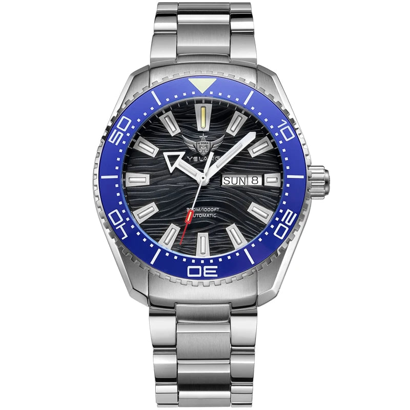 Yelang V5.2 Mechanical Watch 44M Rotatable Ceramic Bezel Sapphire Lens SW220 300m Super Waterproof Men's Diving Watch Reloj
