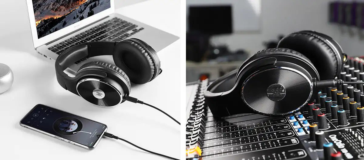 OneOdio Studio HIFI Closed Back Over Ear Wired Dual Jack Professional Studio Monitor Mixing Recording Headphones for Guitar PC