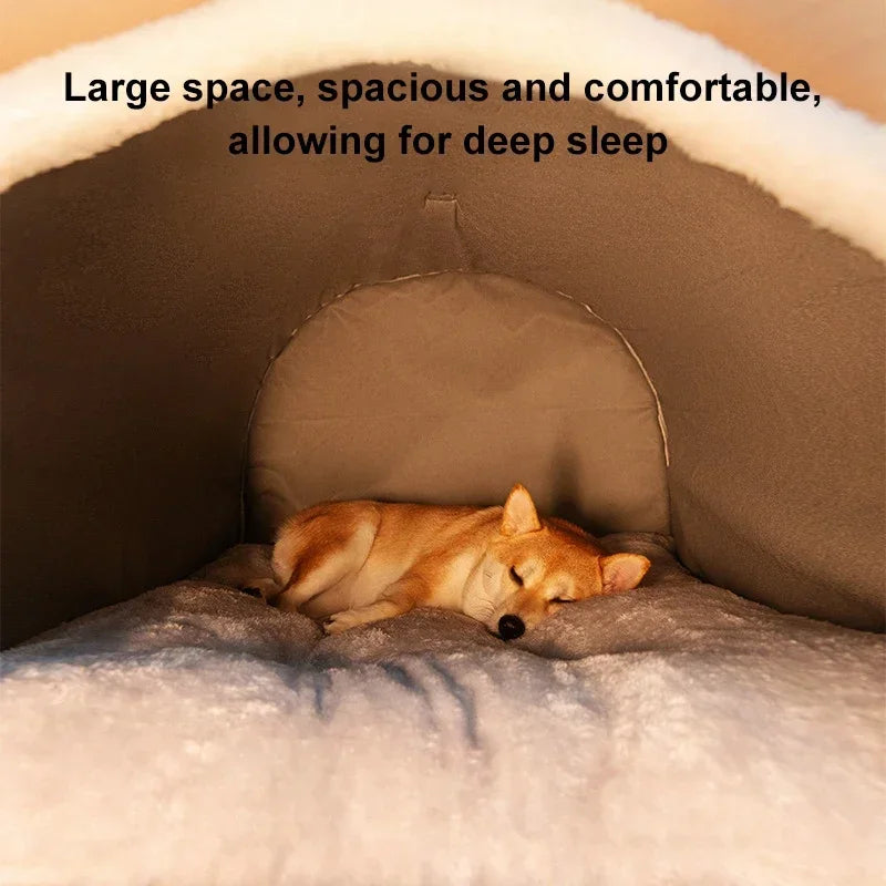 Winter Dog Kennel Warm Dog House Mat Detachable Washable Dogs Bed Nest Deep Sleep Tent for Medium Large Dogs House dog Supplies