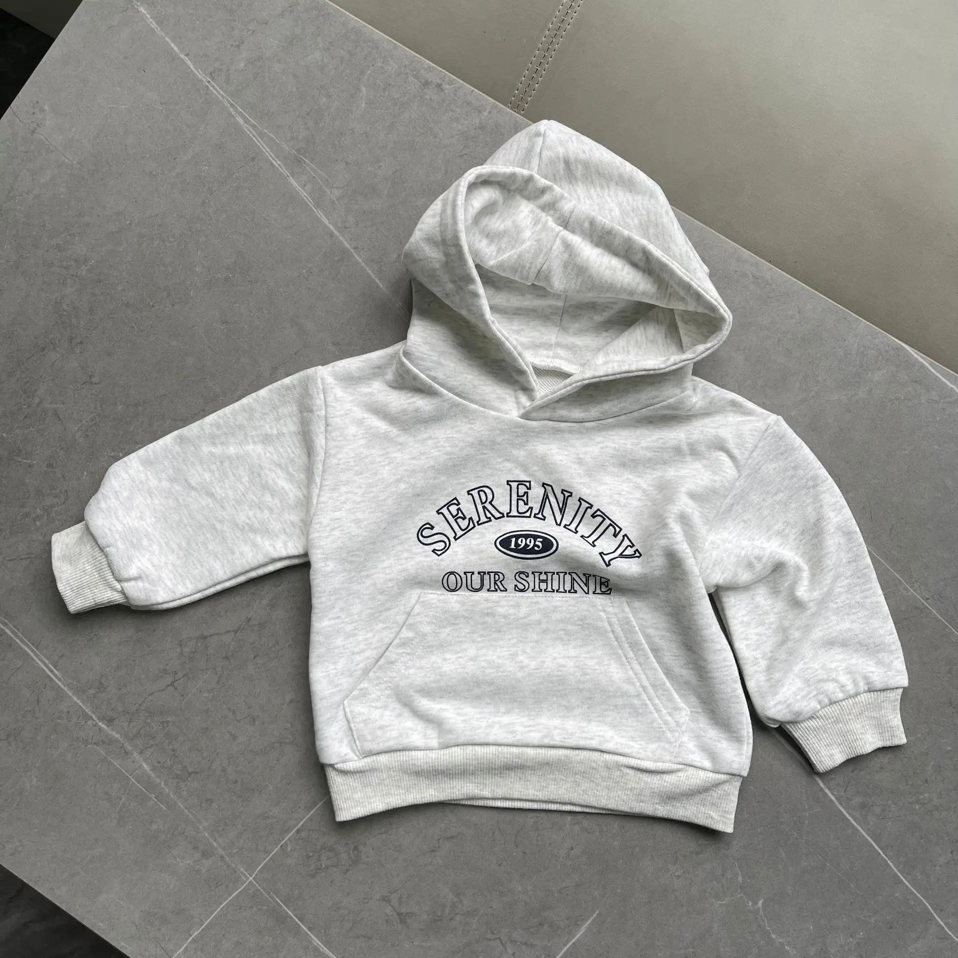 2025 Autumn Winter New Baby Letter Print Hooded Sweatshirt + Sweat Pants 2PCS Suit Boys Girls Casual Sports Set Kids Outfits 1-3Y