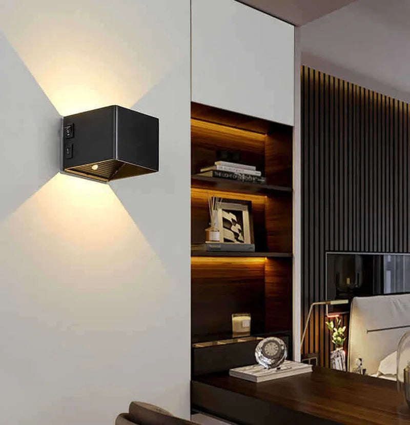 LED Wall Lamp USB Rechargeable Aluminium Interior Wall Night Light With Motion Sensor for Bedroom Corridor Stairs Room lighting