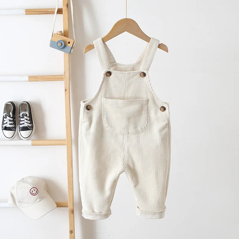 Baby Overalls Corduroy Jumpsuits Front Pocket Boys Girls Pants Kids Clothes For Children 0-3Y Unisex