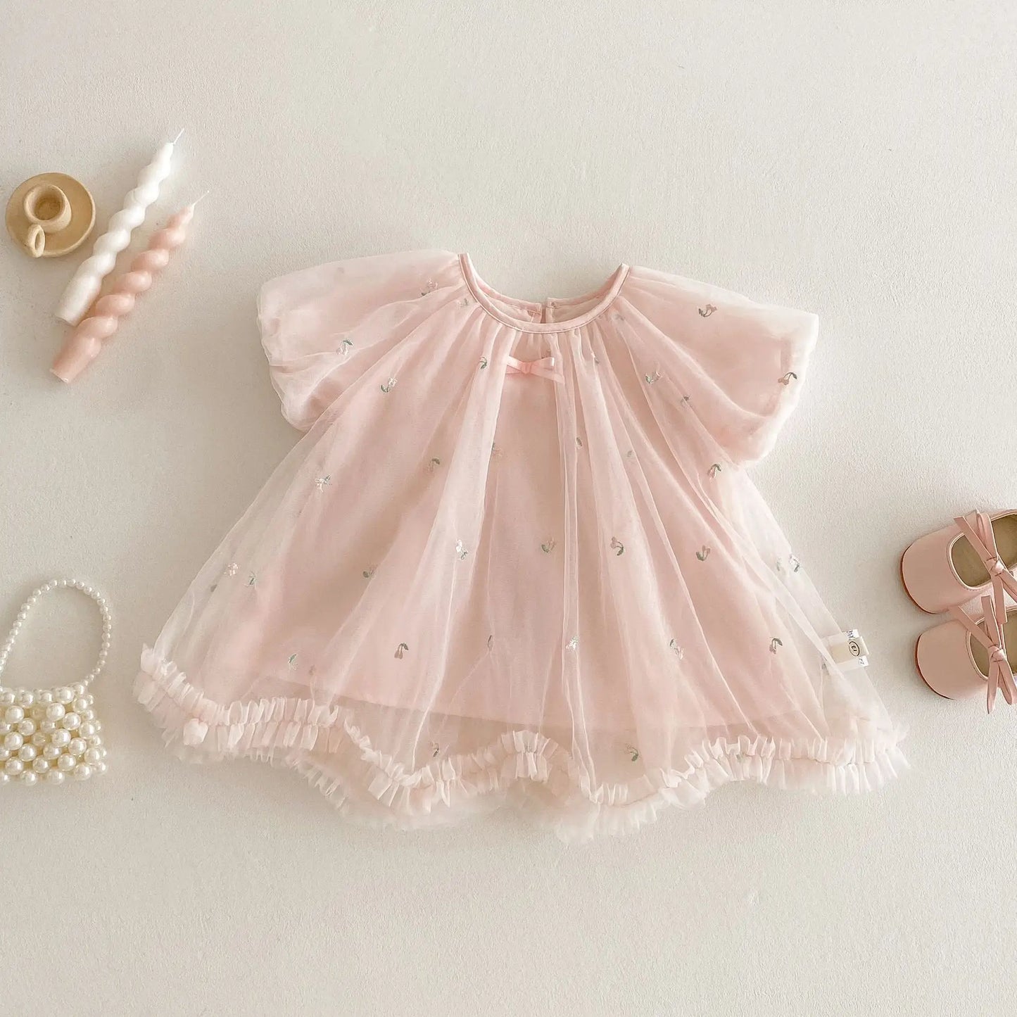 2025 Summer Girls' Clothing Baby Children's Exquisitely Embroidered Tulle Princess Dresses Kids Birthday Dress 0-5Y Girls