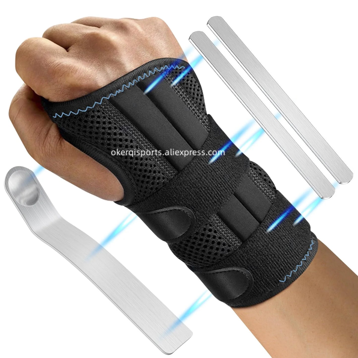 1 stuks verstelbare polsband polsondersteuning polsbrace sport linker- en rechterhand polsondersteuning voor fitness, gewichtheffen en pijnverlichting