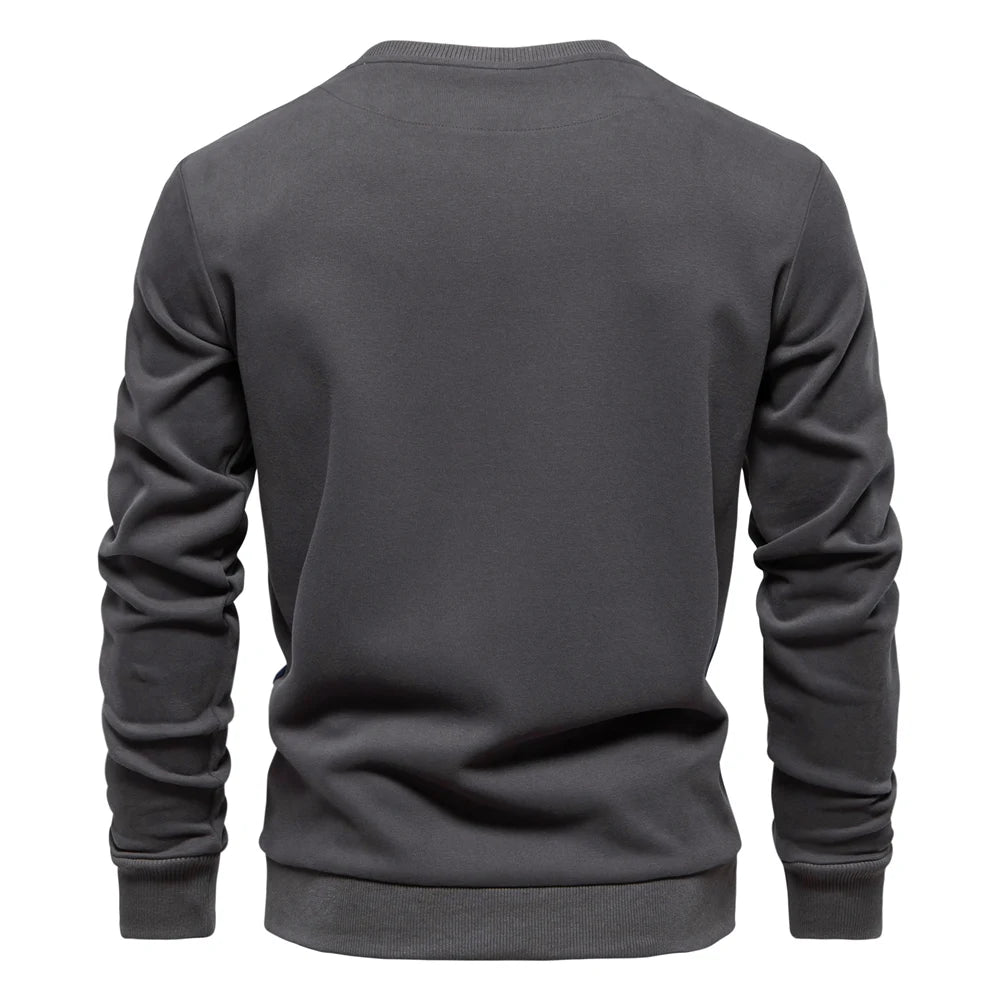 Men's Patchwork Cotton-Blend Sweatshirts - Casual Sport Round Neck Pullover Sweatshirt
