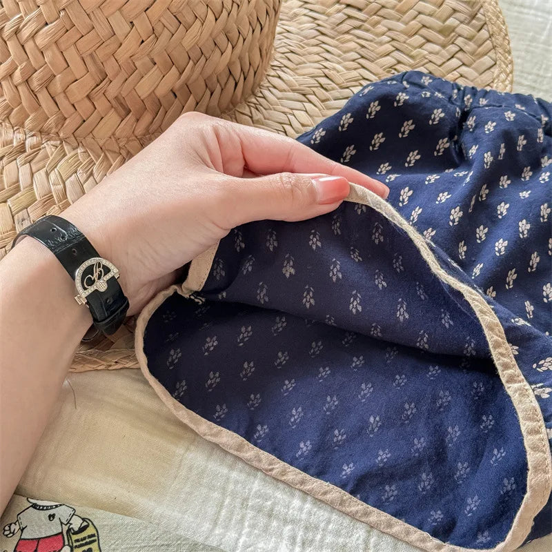 2025 Summer New Baby Girls Cute Floral Shorts Children Loose Cotton Shorts Versatile Kids Print Casual Shorts Toddler Clothes 4-6Y Unisex