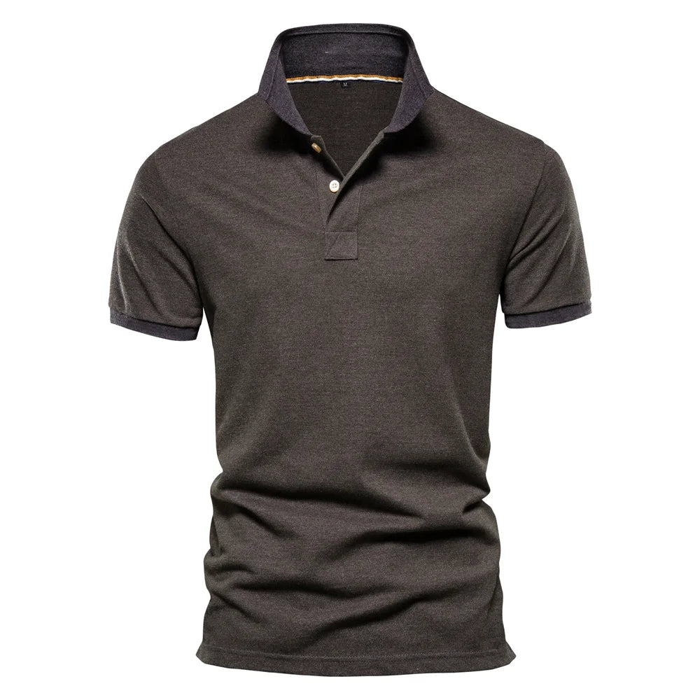 Men's Cotton Polos Solid Colour Classic Polo Shirt Men Short Sleeve Top Quality Casual, Business, & Social Polo Shirt