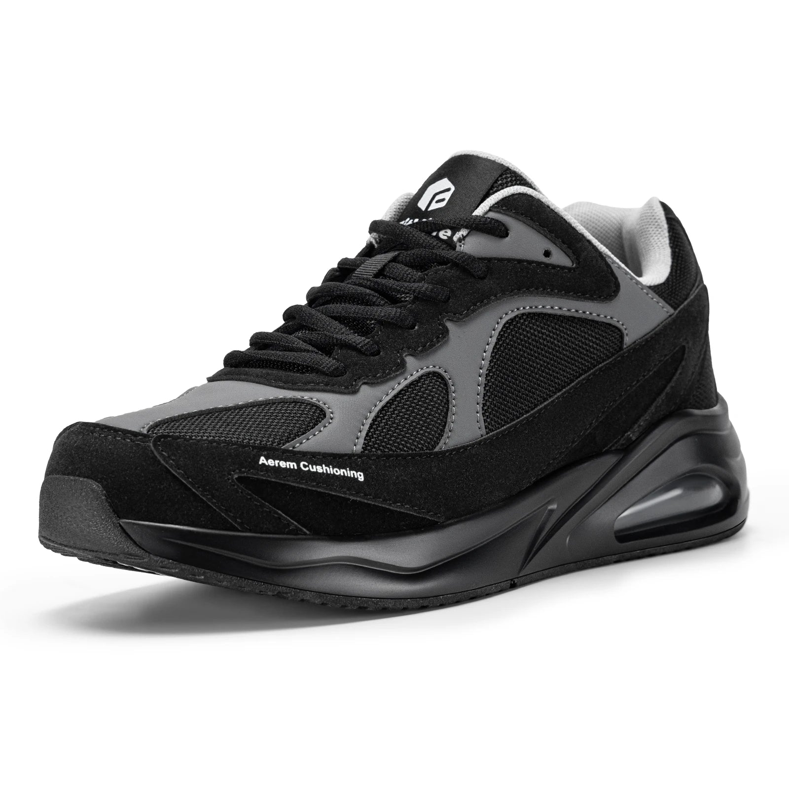 Men's Extra Wide Walking Shoes Wide Cushioned Sports Shoes For Swollen Feet Flat Feet Arch Fit Relieve Heel Pain Black