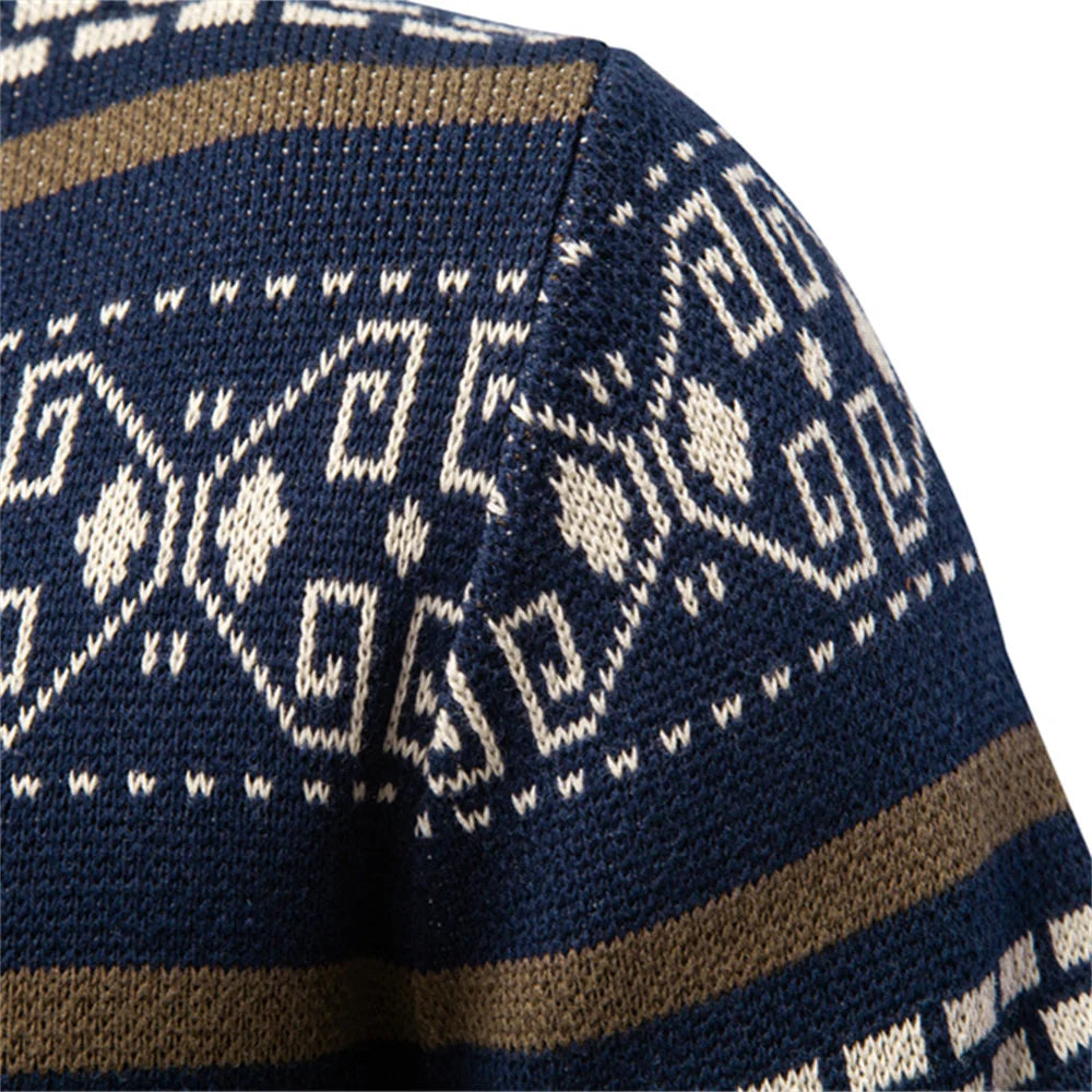 Men's Autumn High Quality Stand Collar Jacket Warm Winter Cotton Coat for Men Ethnic Patterns Casual Male Outerwear