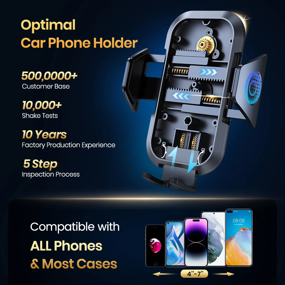 Car Phone Holder Mount,TOPK Upgrade Auto Locking Universal Phone Stand Holder with Hook Clip for Car Air Vent for iPhone Samsung