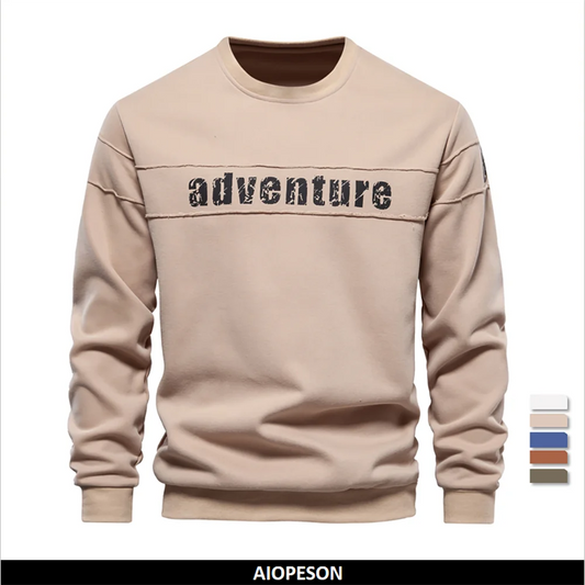 High Quality Smooth Patchwork Printed Sweatshirts for Men Fashion Youth O-neck Sportswear Tops Men's Sweatshirt