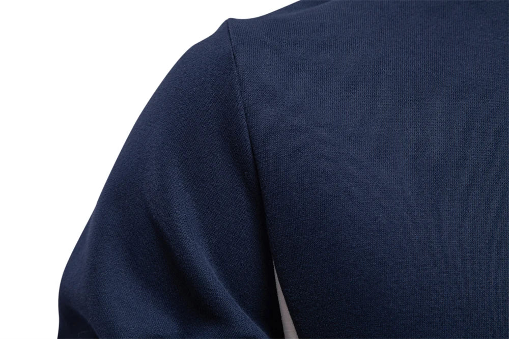 Men's Patchwork Cotton-Blend Sweatshirts - Casual Sport Round Neck Pullover Sweatshirt