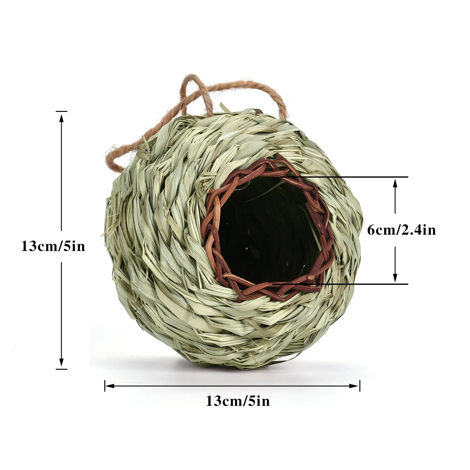 Spherical Bird Nest House Handmade Weaving Bird House Gardening Decoration Bird Nest