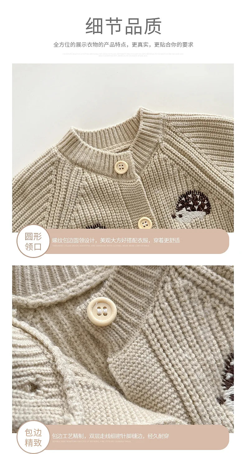 2025 Spring New Children Clothes Animal Embroidery Girls Rompers Single Breast Boys Jumpsuits For Babies 0-1Y Unisex