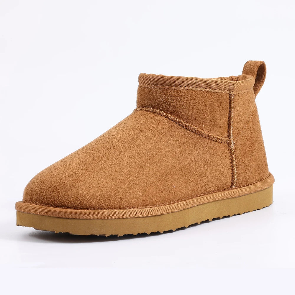 Women's Winter Snow Boots Classic Fur Plush Ankle Shoes Outdoor and indoor Use With Anti-Skid Warm Fuzzy Cotton Shoes