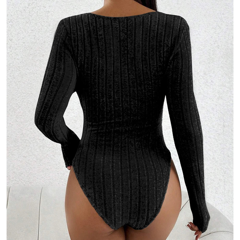 Women's Jumpsuits Autumn Sexy Plain Bowknot Ruffle Long Sleeve Plunge Neck Regular Casual Jumpsuits