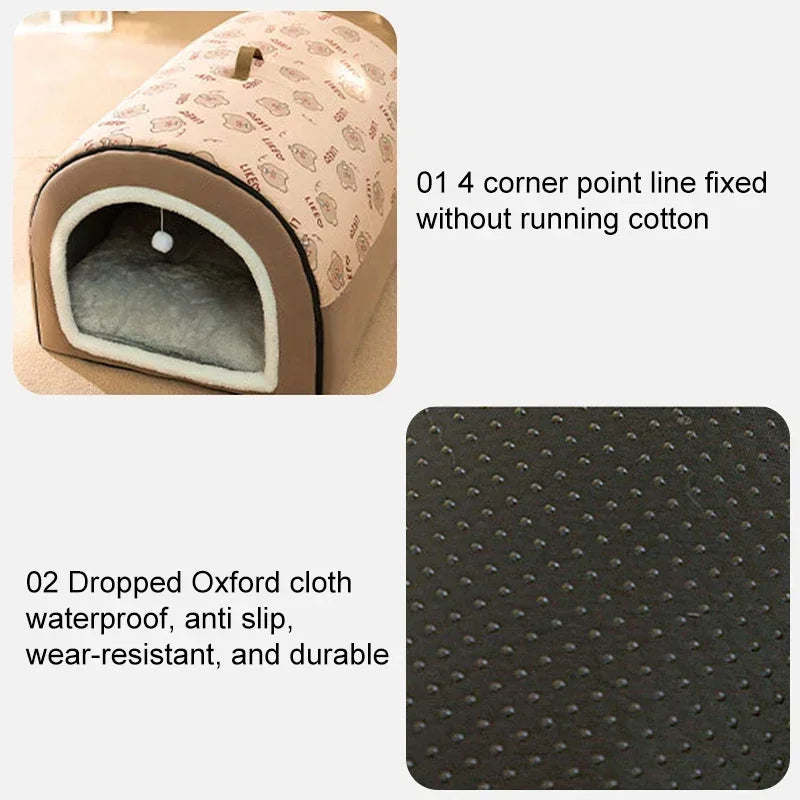 Winter Dog Kennel Warm Dog House Mat Detachable Washable Dogs Bed Nest Deep Sleep Tent for Medium Large Dogs House dog Supplies