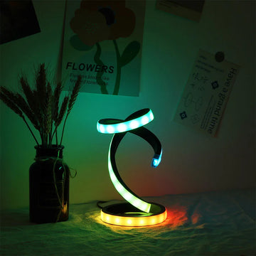 1PC Romantic Rainbow Creative Desk Lamp, USB - 36 Modes Rainbow Running Light for Bedroom Atmosphere Lamp Night Light, Suitable